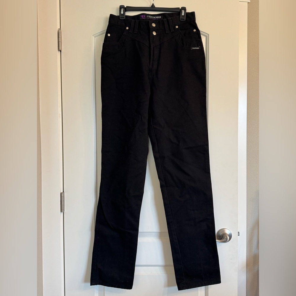 Vintage Rockies Slim Long Rise Black Denim Jeans Women’s 13/14 XL Western